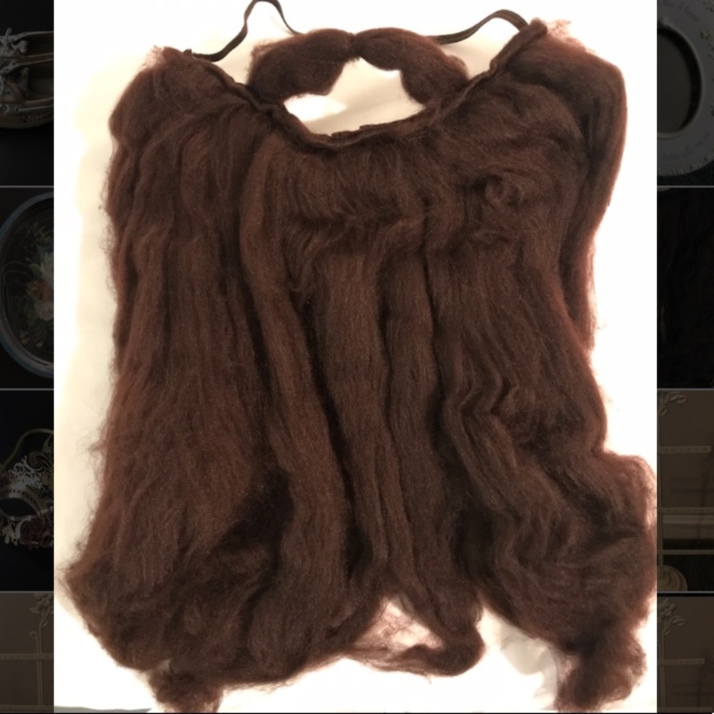 Brown Halloween beard and mustache